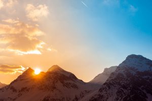 Sonnenuntergang über der Tiejer Flue